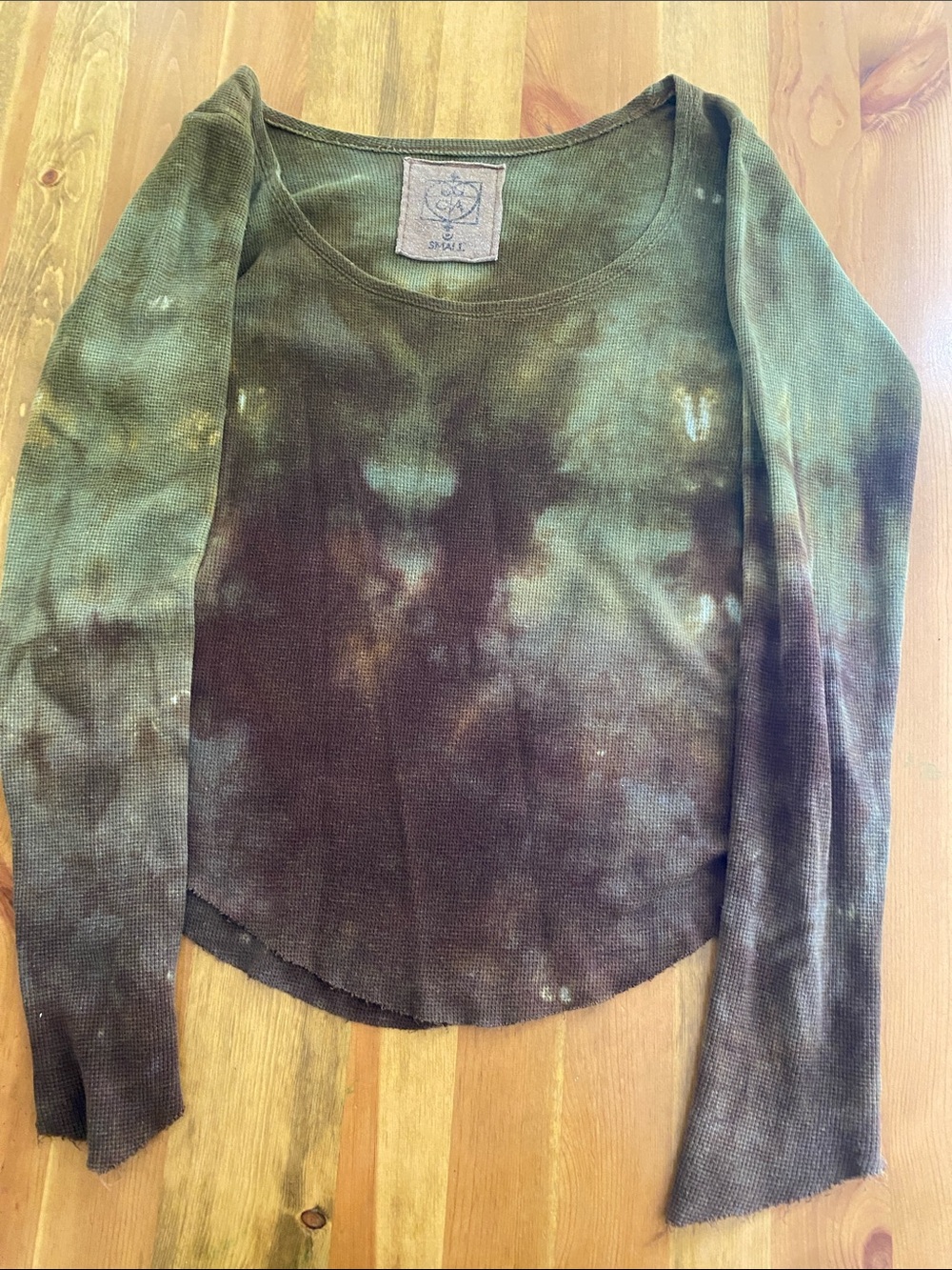 Hemp waffle weave calico Alchemy top